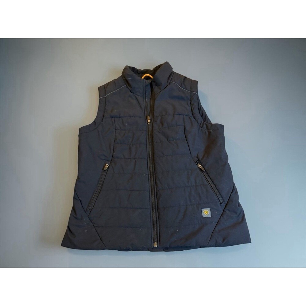Ariat Rebar Womens Black Valkyrie Stretch Canvas Insulated Vest Sz M Work Chore